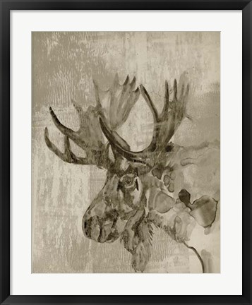 Framed Sepia Moose Print