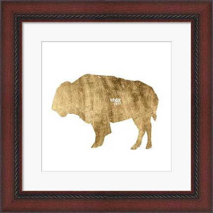 Framed Brushed Gold Animals I Print