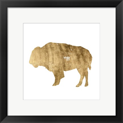 Framed Brushed Gold Animals I Print