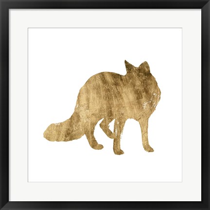 Framed Brushed Gold Animals III Print