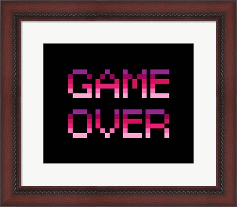 Framed Game Over  - Purple Print