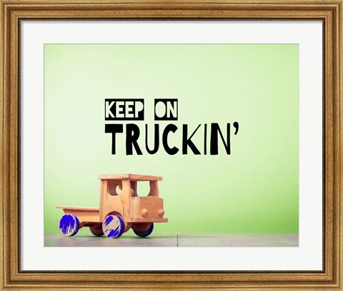 Framed Keep On Truckin&#39; Green Print