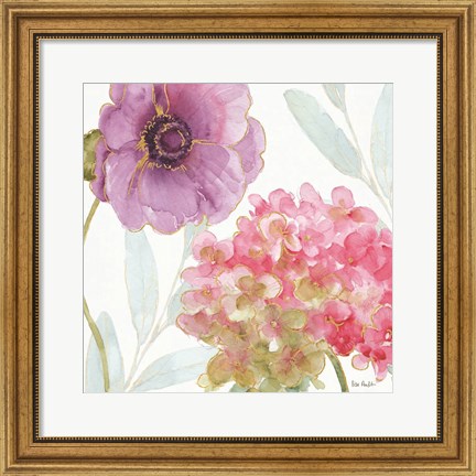 Framed Rainbow Seeds Flowers V Print