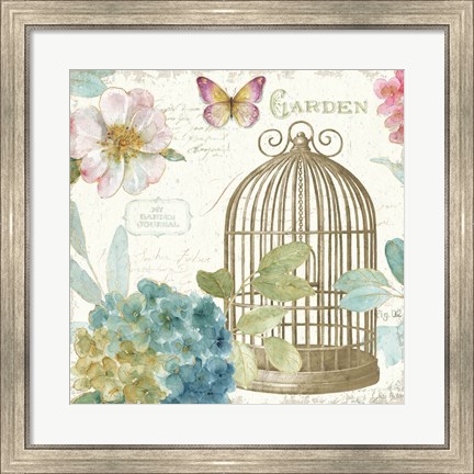 Framed Rainbow Seeds Floral Birdcage III v2 Print