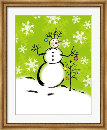 Framed Silly Snowmen IV Print