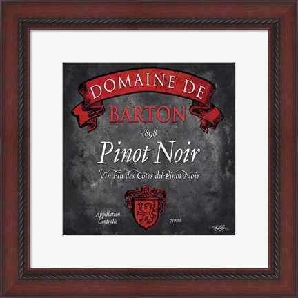 Framed Still Life Wine Label Square VIII Print