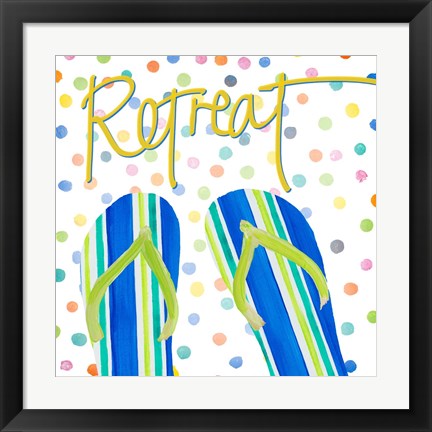 Framed Flip Flop Retreat I Print