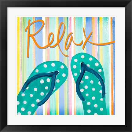 Framed Flip Flop Retreat III Print