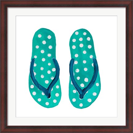 Framed Polka Dot Flip Flops I Print