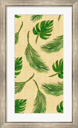 Framed Palms On Linen Pattern Print