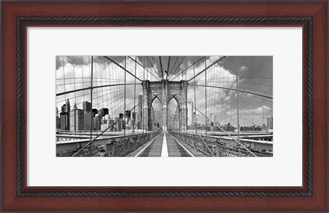 Framed Brooklyn Bridge BW Print