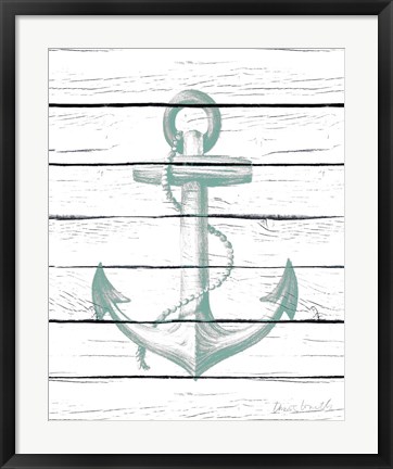 Framed Anchor on Wood Print