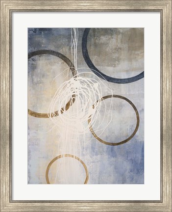Framed Blue Connections II Print