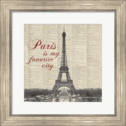 Framed Paris is my Favorite City Print