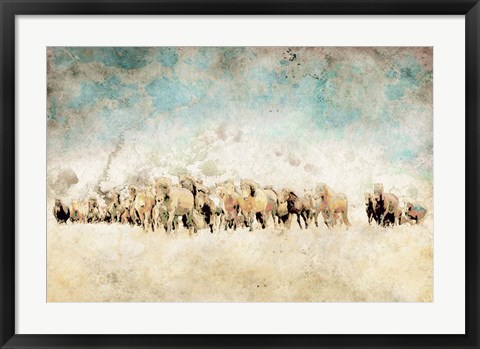 Framed Roaming Horses Print