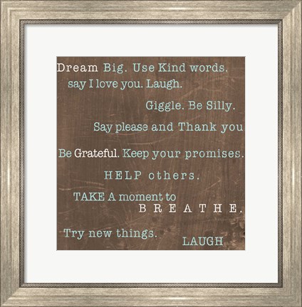 Framed Encouraging Words Print