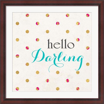 Framed Hello Darling Square Print