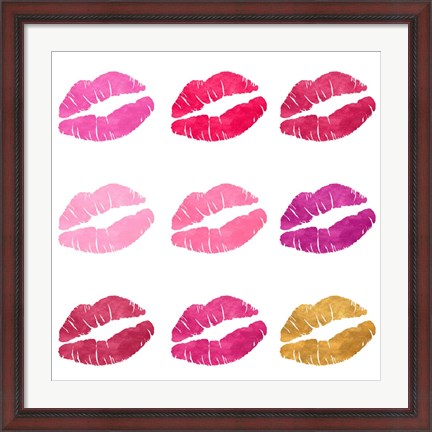 Framed Shades Of Kisses Print