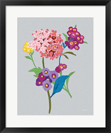 Framed Alpine Bouquet III Gray Print