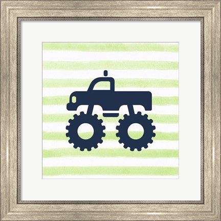 Framed Monster Truck Graphic Green Part III Print