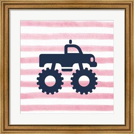 Framed Monster Truck Graphic Pink Part I Print