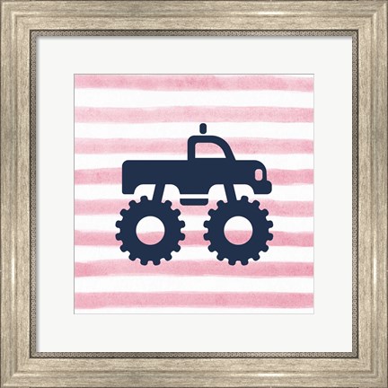 Framed Monster Truck Graphic Pink Part I Print