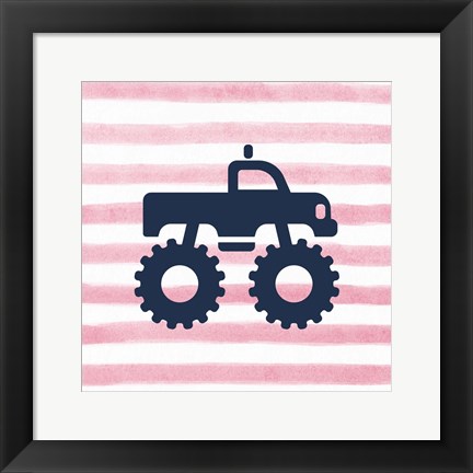 Framed Monster Truck Graphic Pink Part I Print