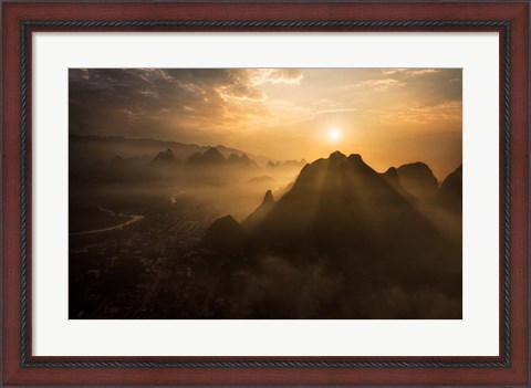 Framed Misty Sunrise Print