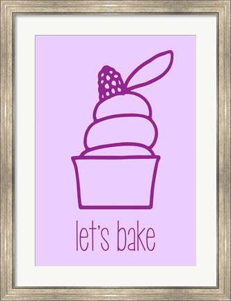 Framed Let&#39;s Bake - Dessert III Purple Print