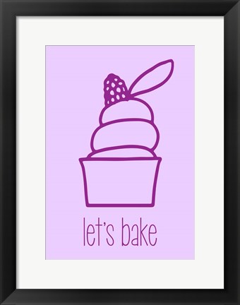 Framed Let&#39;s Bake - Dessert III Purple Print