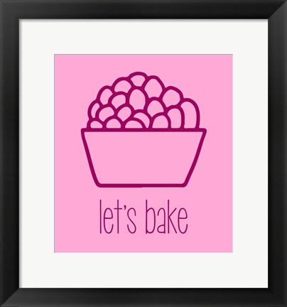 Framed Let&#39;s Bake - Dessert II Pink Print