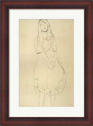 Framed Girl Standing with Hands Clasped Print