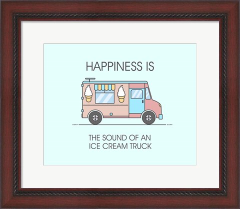 Framed Ice Cream Truck Pink Print