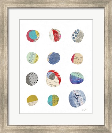 Framed Geometric Collage II on White Print