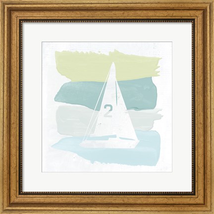 Framed Seaside Swatch Sailboat Print