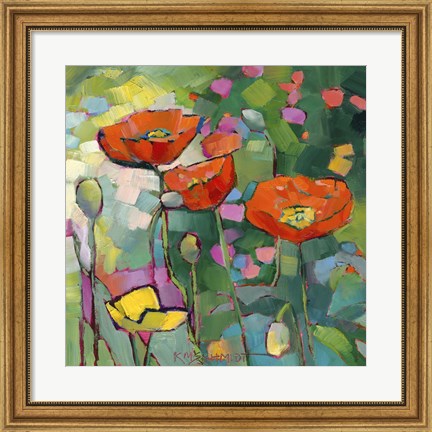 Framed Poppies Galore Print