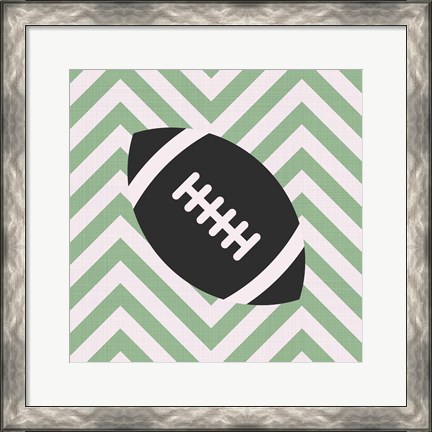 Framed Eat Sleep Play Football - Green Part I Print