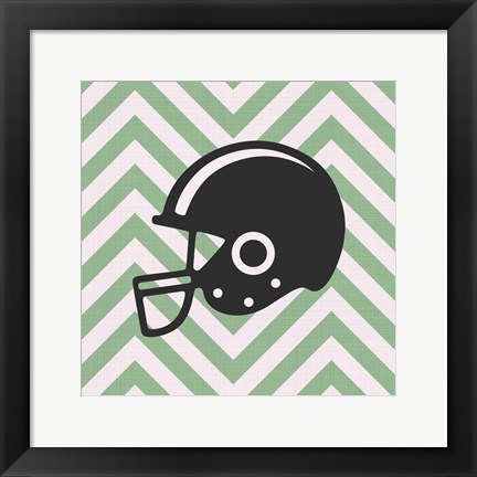 Framed Eat Sleep Play Football - Green Part III Print