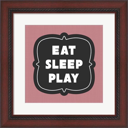 Framed Eat Sleep Play Football - Pink Part II Print