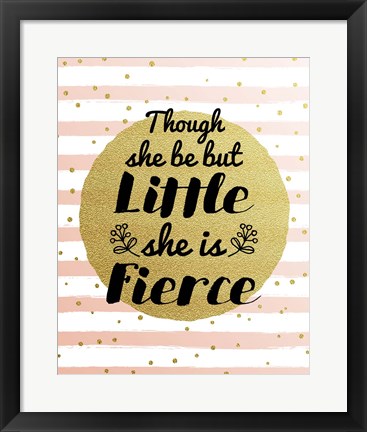 Framed Though She Be But Little - Stripes and Dots Gold Print