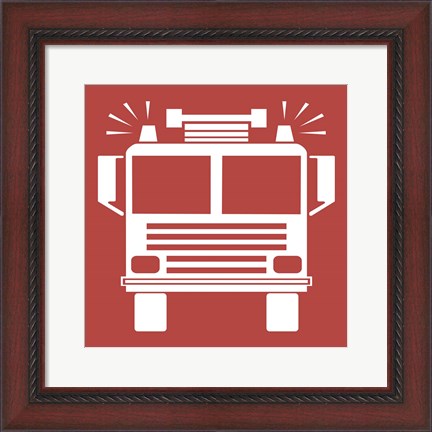 Framed Front View Trucks Set II - Red Print