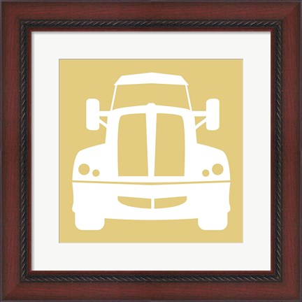 Framed Front View Trucks Set II - Yellow Print