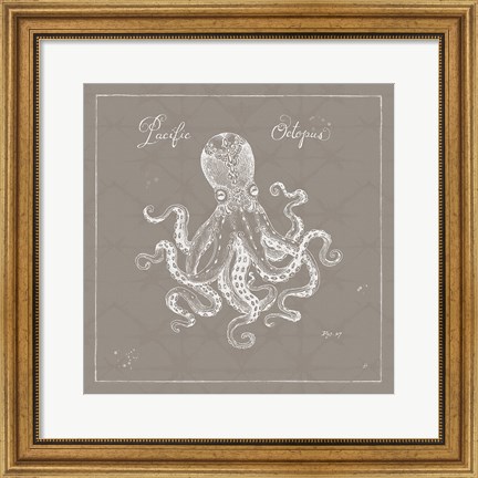 Framed Underwater Life X Greige Print