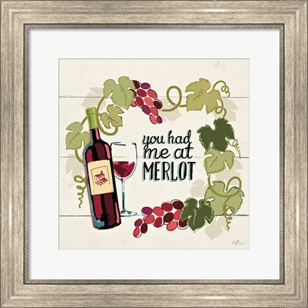 Framed Wine and Friends II Print