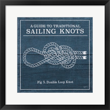 Framed Vintage Sailing Knots V Print