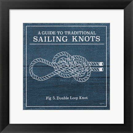 Framed Vintage Sailing Knots V Print