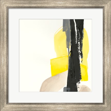 Framed Black and Yellow I Print