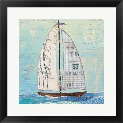 Framed At the Regatta III Sail Sq Print