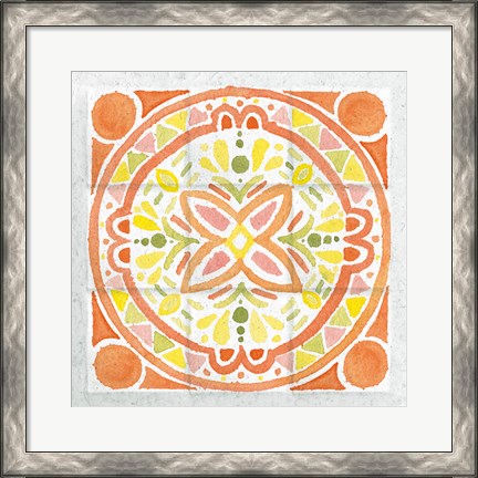 Framed Citrus Tile I Print