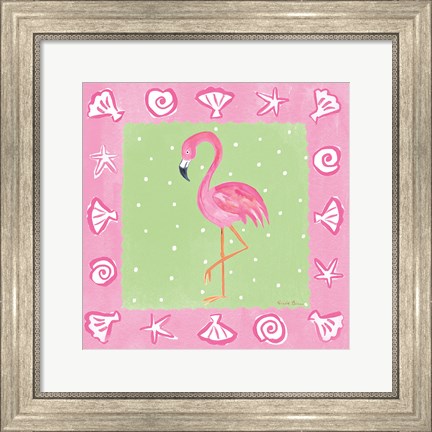 Framed Flamingo Dance II Print